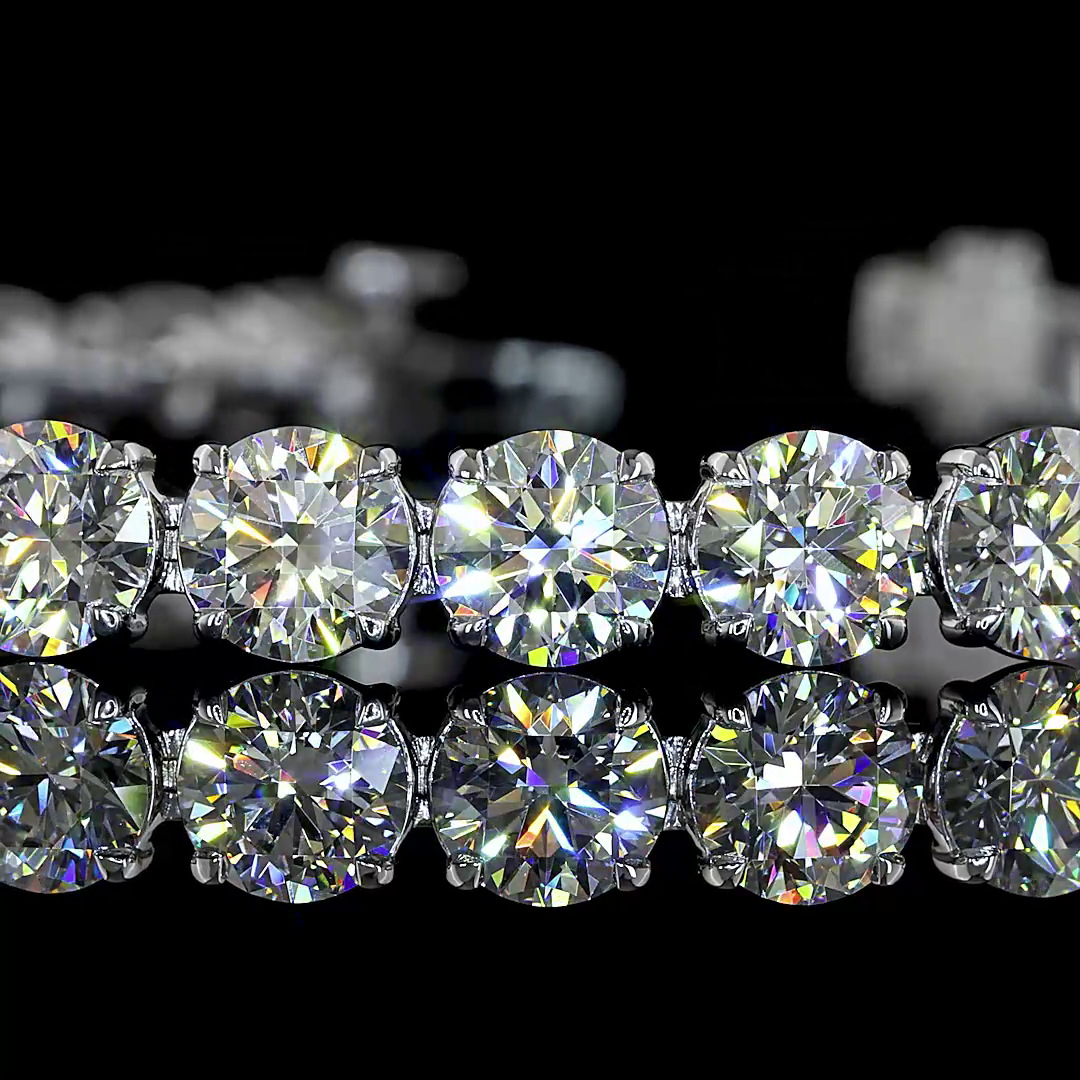 16.64 CTTW Round Lab Grown Diamond Tennis Bracelet 7" (E Color and VS1 Clarity)