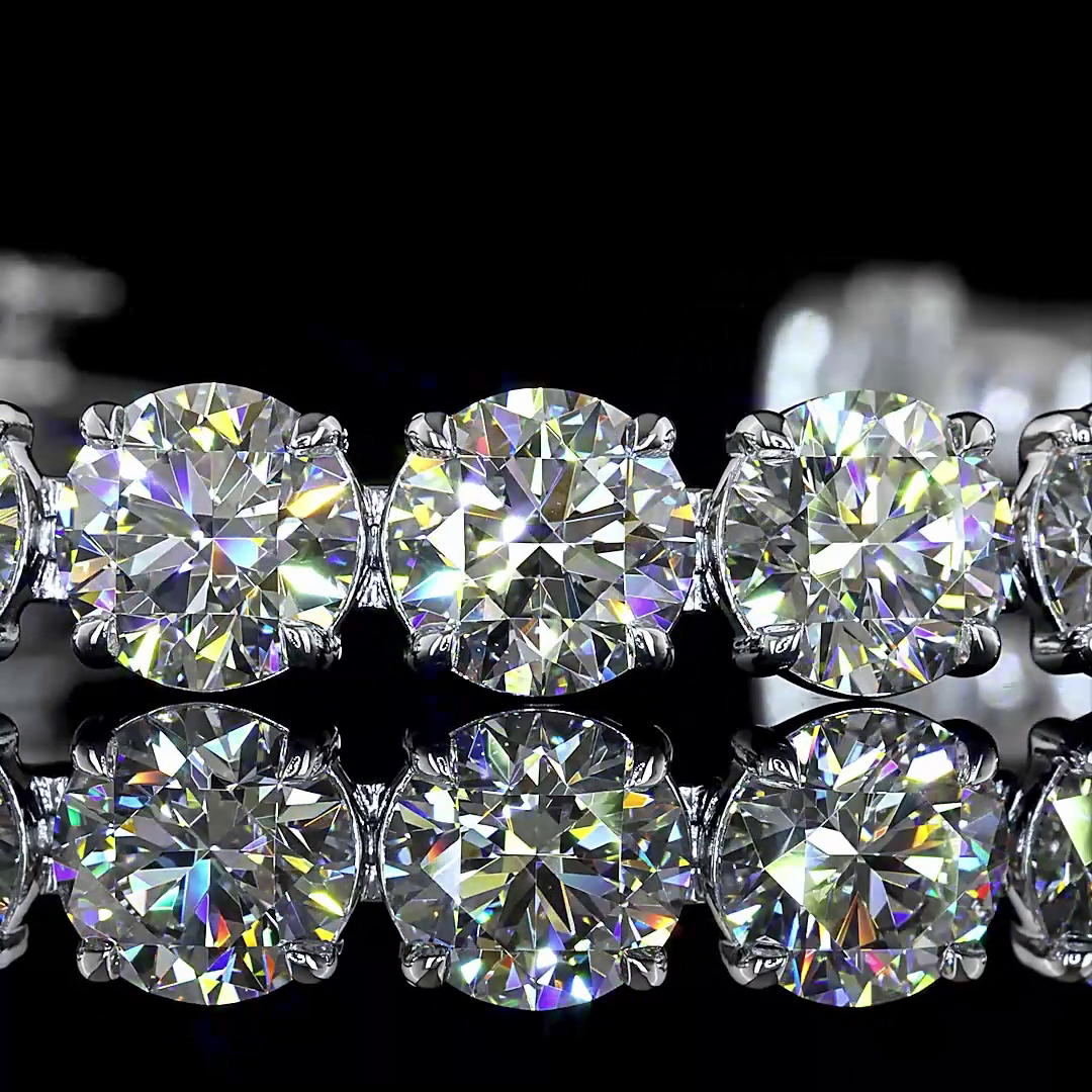 26.05 CTTW Round Lab Grown Diamond Tennis Bracelet 6.5" (F/E Color and VS1 Clarity)