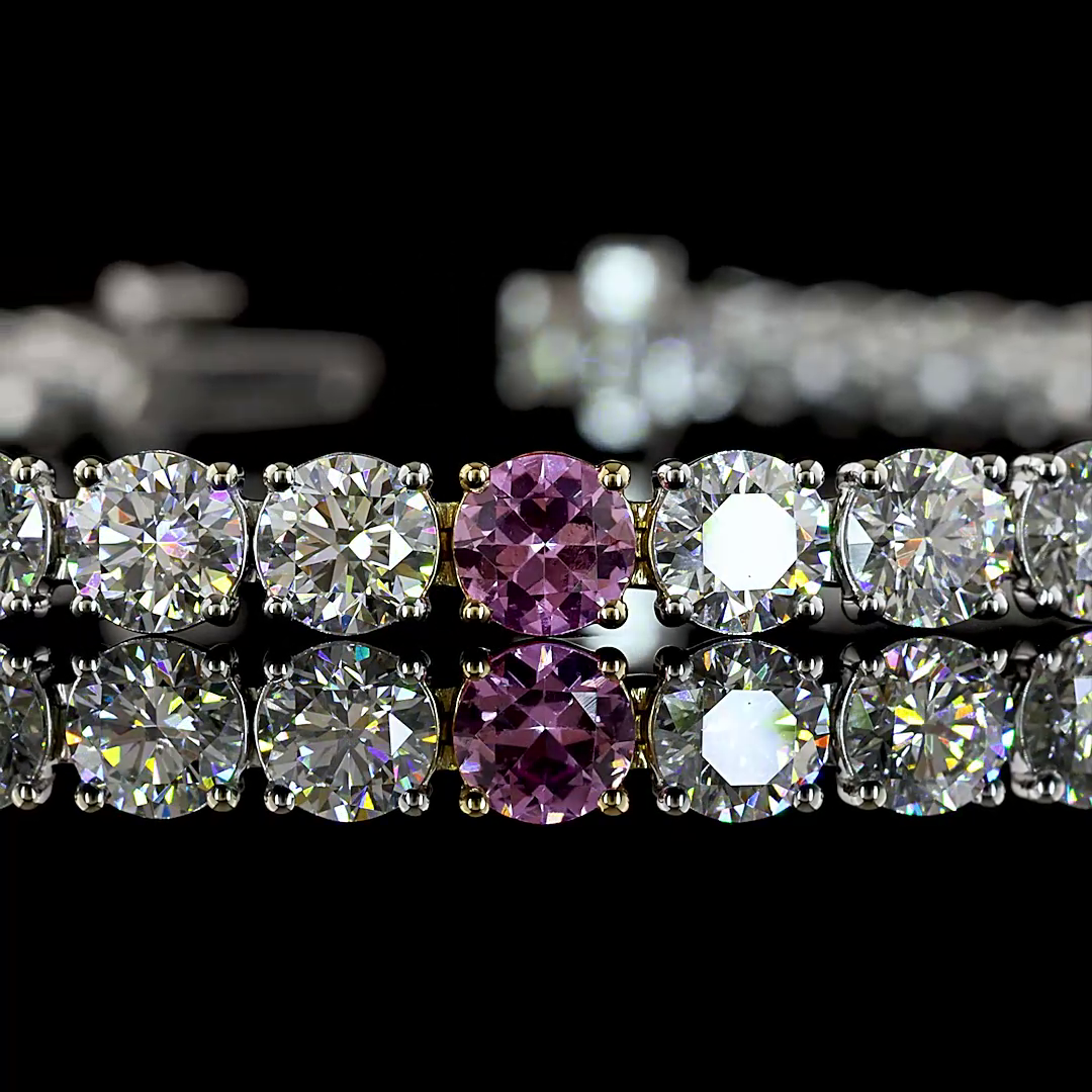 10.11 CTTW Round Lab Diamond Tennis Bracelet (E Color and VS1 Clarity)