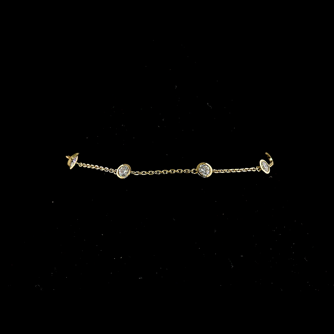 0.95 CTTW Round Lab Diamond Station Bracelet (E Color and VS1 Clarity)