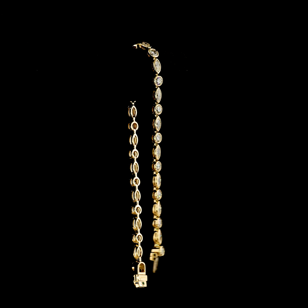 4.11 CTTW Round Natural Diamond Tennis Bracelet 7" (H Color and SI Clarity)