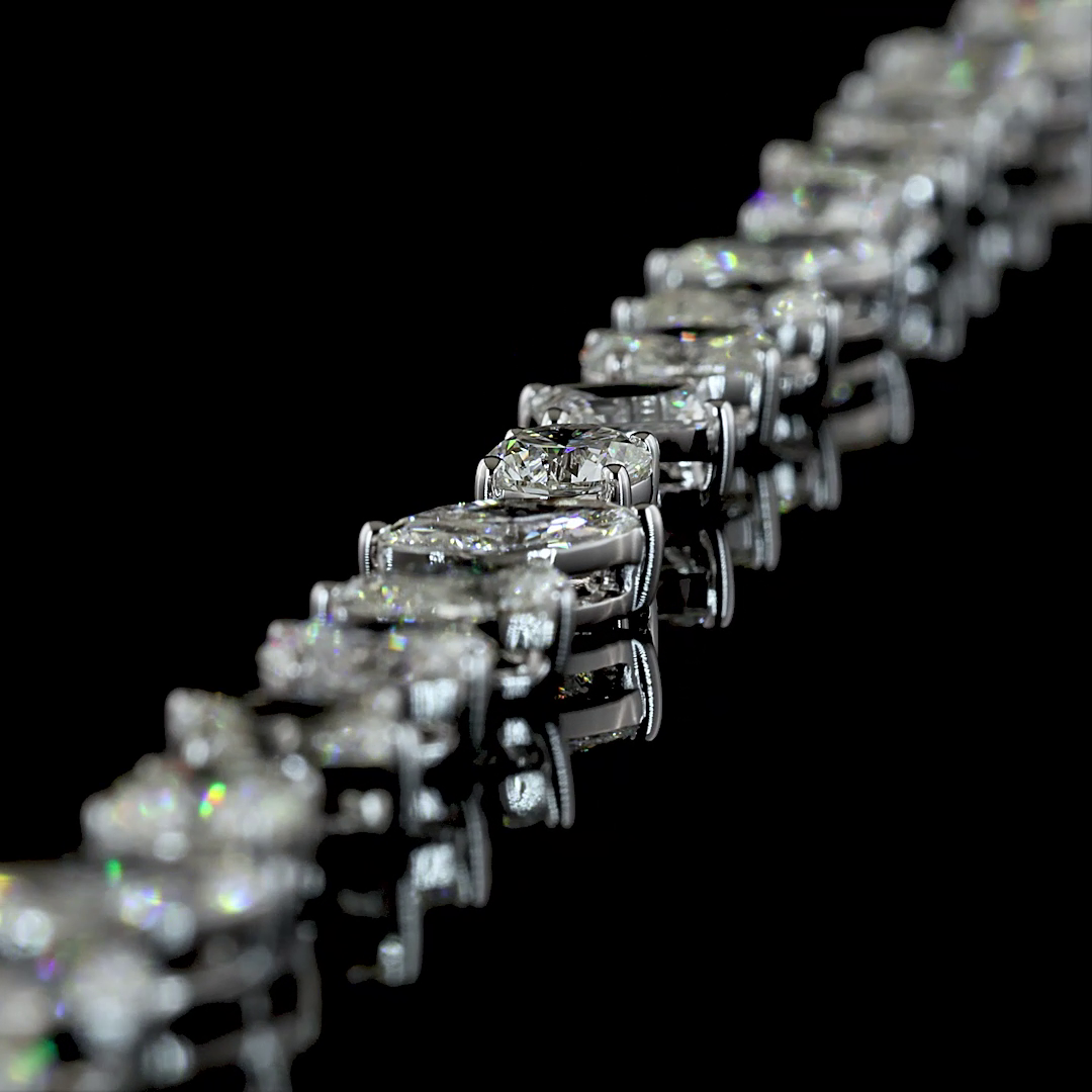 7.17 CTTW MIX Natural Diamond Station Bracelet 7" (H Color and SI Clarity)