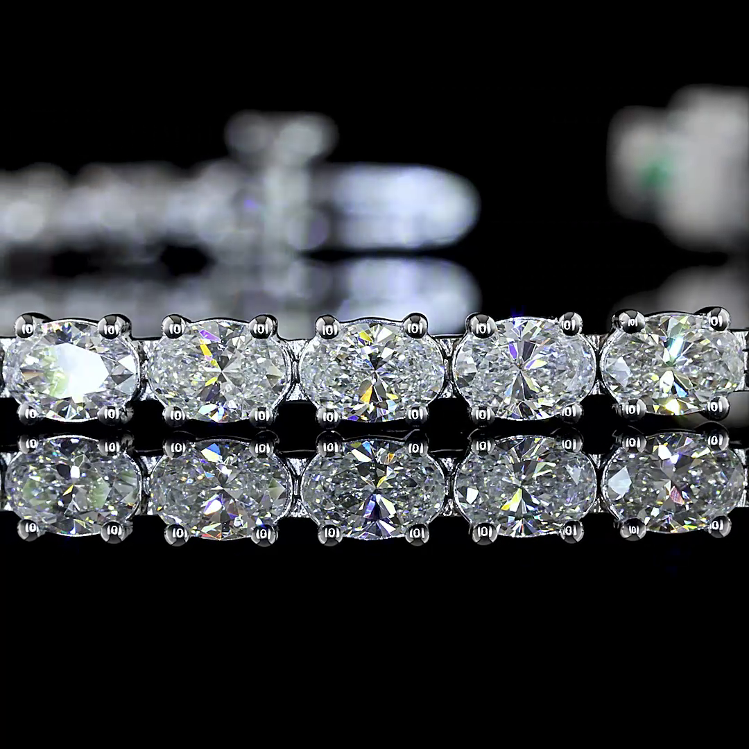 5.00 CTTW Oval Lab Diamond Tennis Bracelet (H Color and SI Clarity)