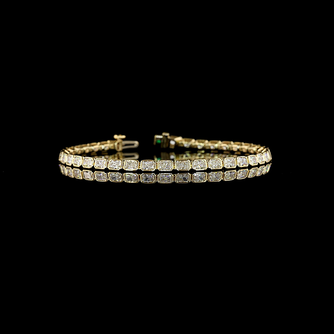 4.98 CTTW Radiant Natural Diamond Tennis Bracelet 7" (H Color and SI Clarity)