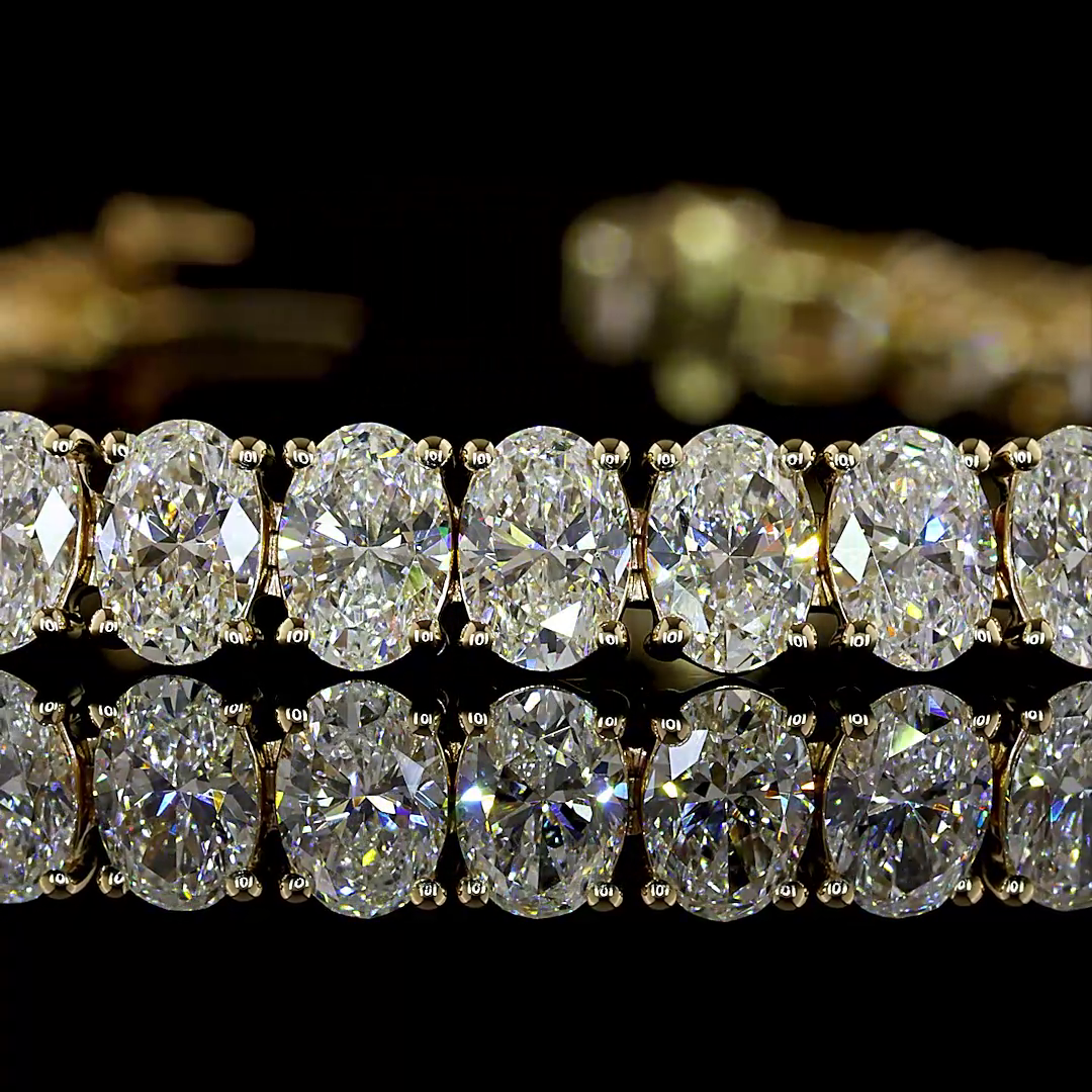 11.11 CTTW Oval Lab Diamond Tennis Bracelet (E Color and VS1 Clarity)