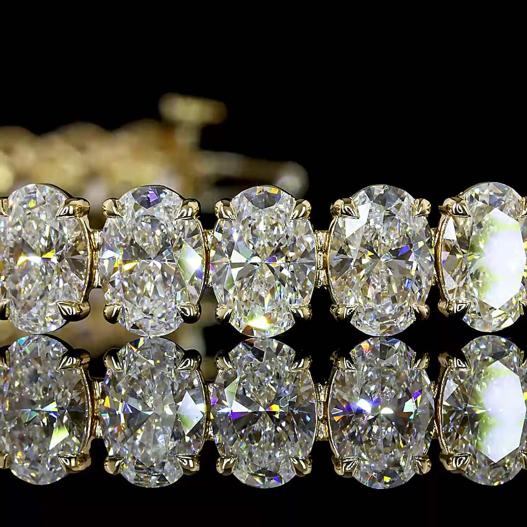 18.89 CTTW Oval Lab Grown Diamond Tennis Bracelet 6.5" (E Color and VS1 Clarity)