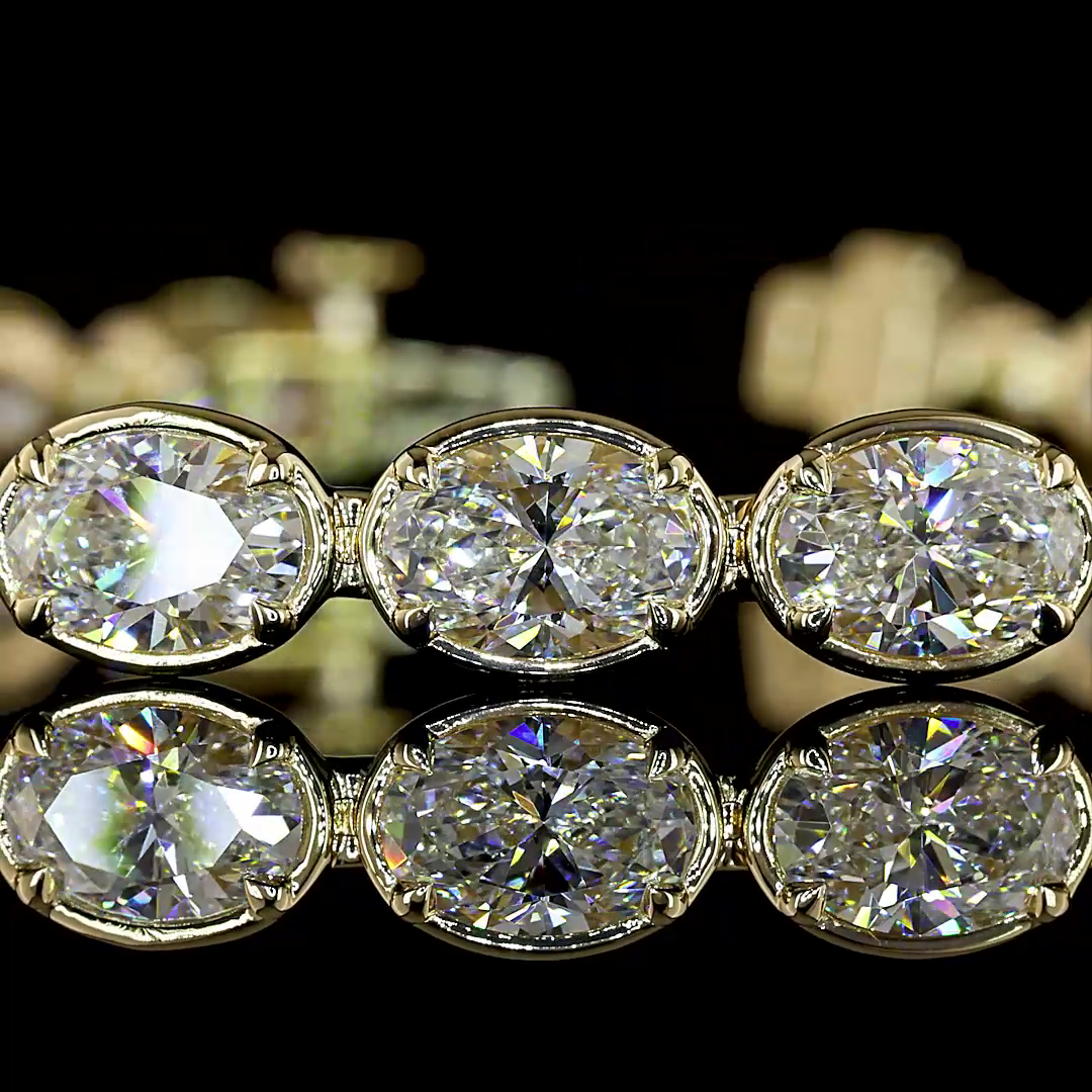12.24 CTTW Oval Lab Diamond Tennis Bracelet (E Color and VS1 Clarity)