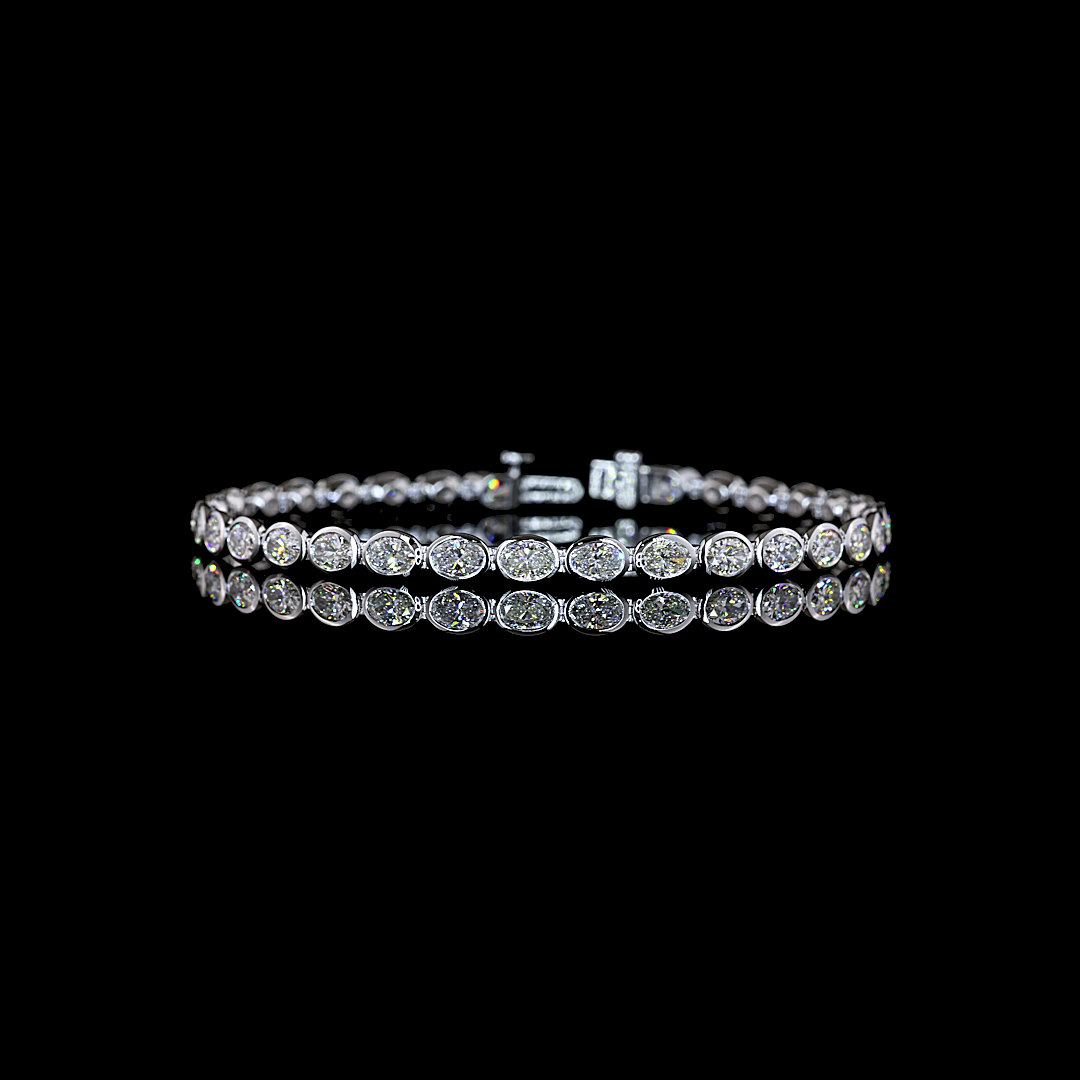 5.76 CTTW Oval Lab Grown Diamond Tennis Bracelet 7" (E Color and VS1 Clarity)