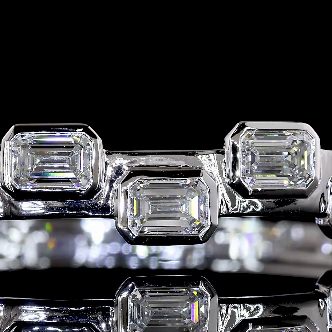 5.84 CTTW Emerald Lab Grown Diamond Bangles Bracelet