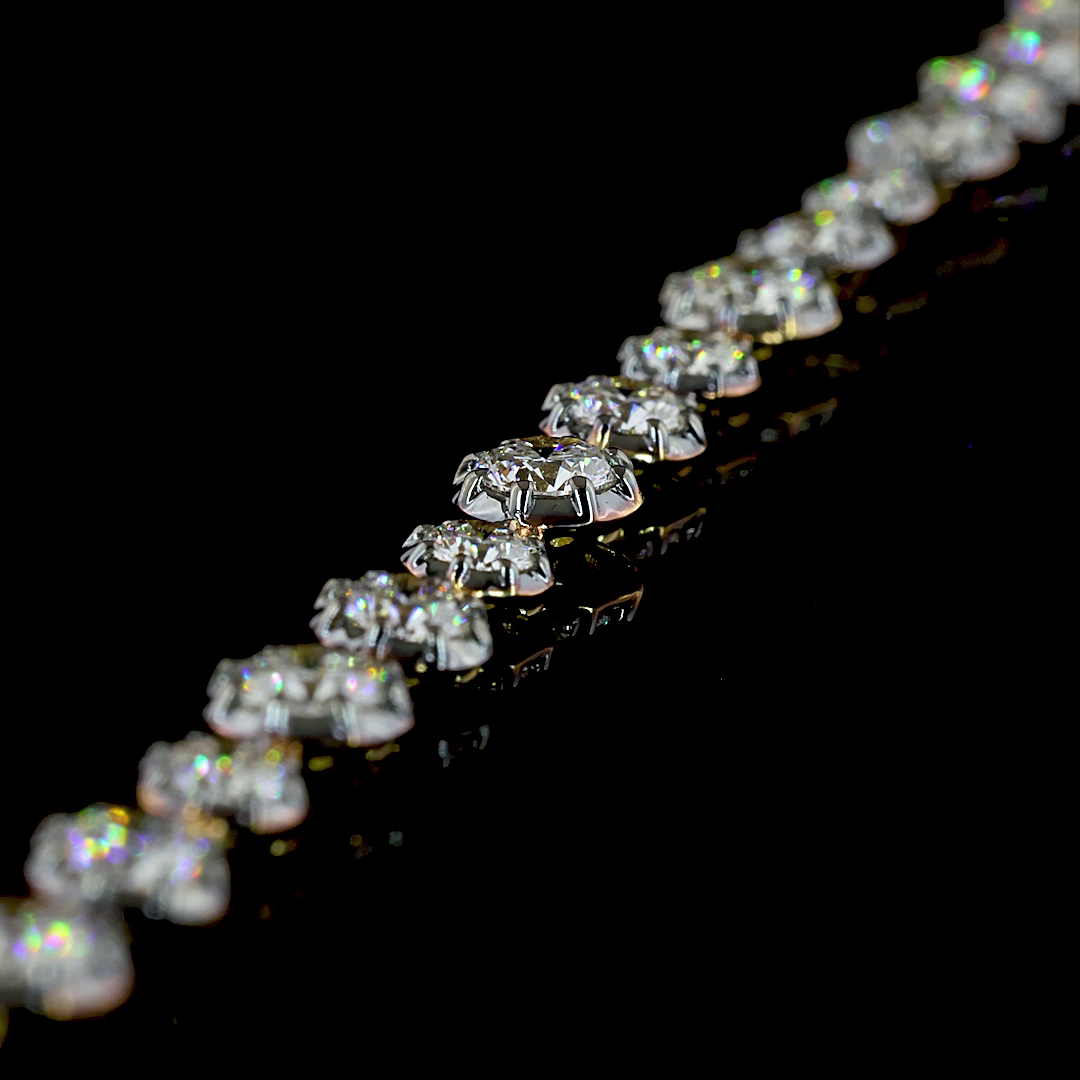 4.10 CTTW Round Lab Grown Diamond Station Bracelet 7" (E Color and VS1 Clarity)