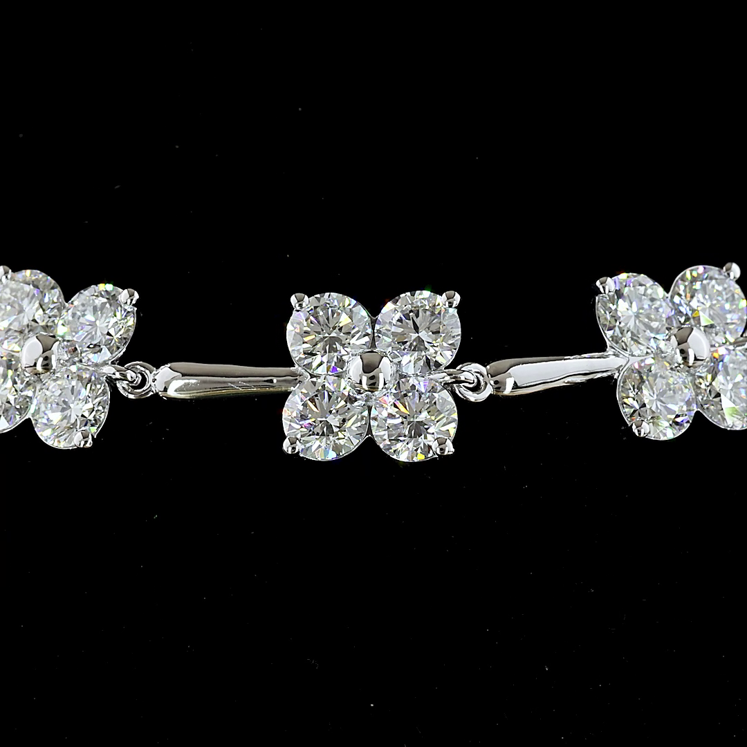 10.52 CTTW Round Lab Diamond Special Bracelet (E Color and VS1 Clarity)