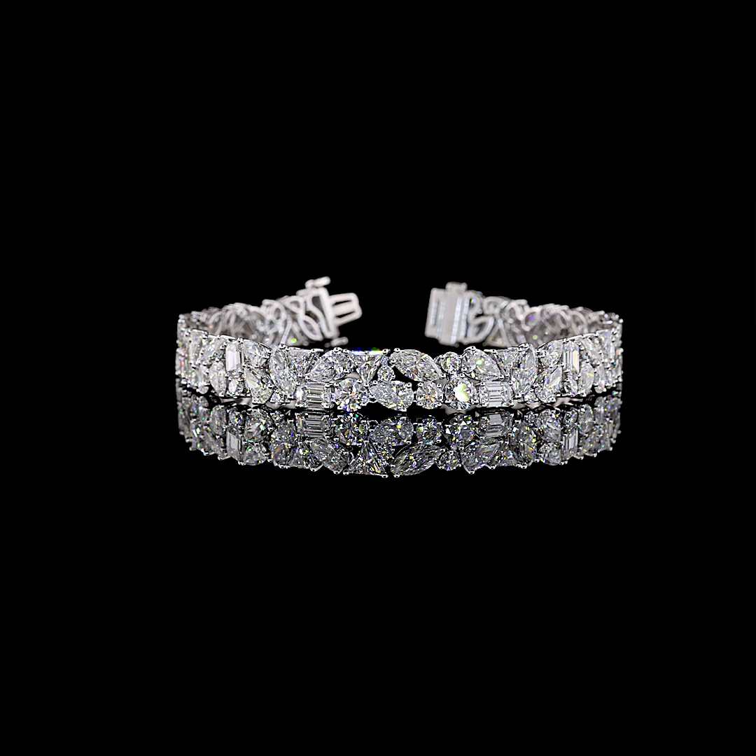 18.70 CTTW MIX Lab Grown Diamond Tennis Bracelet 7" (E Color and VS1 Clarity)