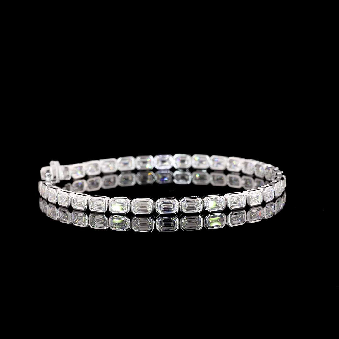 8.23 CTTW Emerald Lab Diamond Tennis Bracelet 7" (D Color and VS1 Clarity)