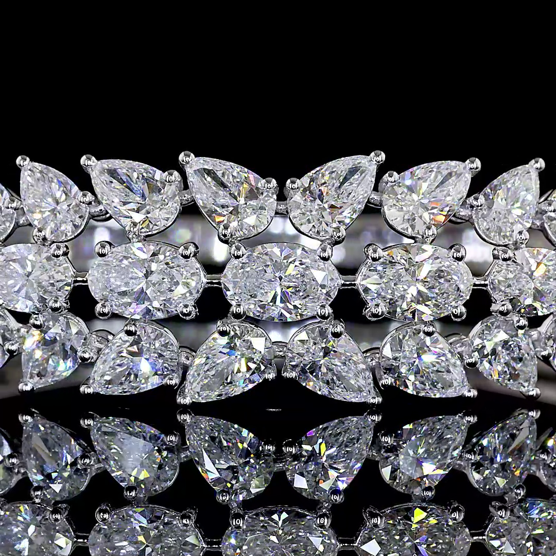 10.38 CTTW Oval Lab Grown Diamond Bangles Bracelet (E Color and VS1 Clarity)