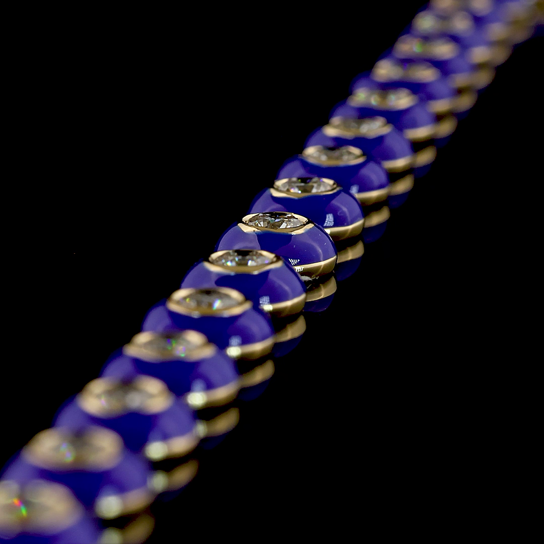 2.31 CTTW Round Lab Diamond Station Bracelet (E Color and VS1 Clarity)
