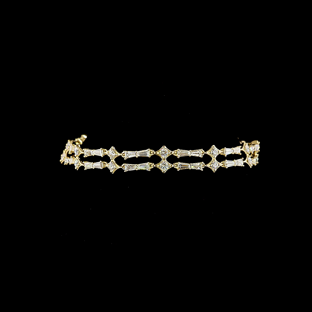 5.08 CTTW Antique Baguette Lab Diamond Special Bracelet (E Color and VS1 Clarity)
