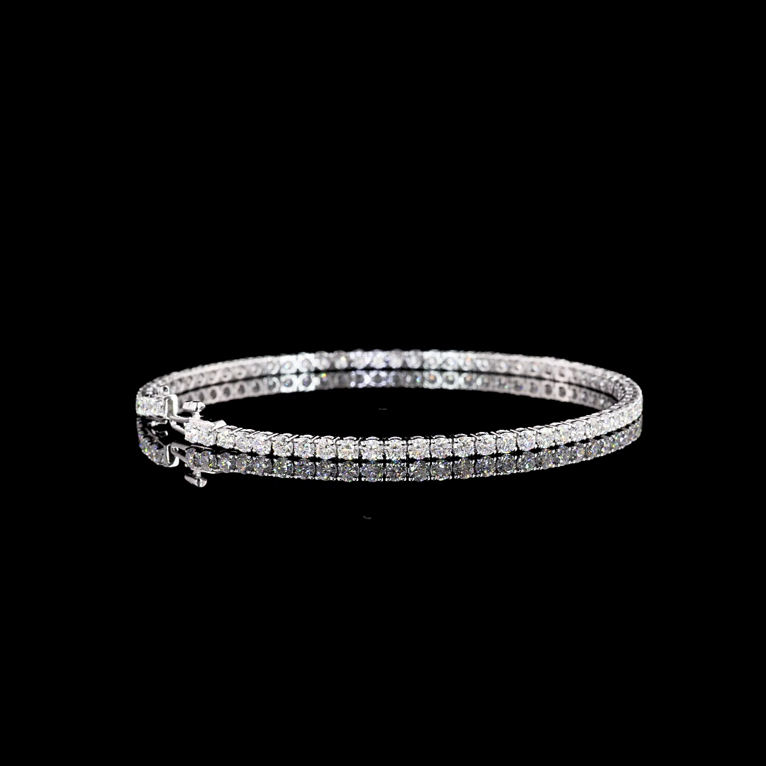 3.98 CTTW Round Lab Diamond Tennis Bracelet 7.25" (F Color and VS2 Clarity)