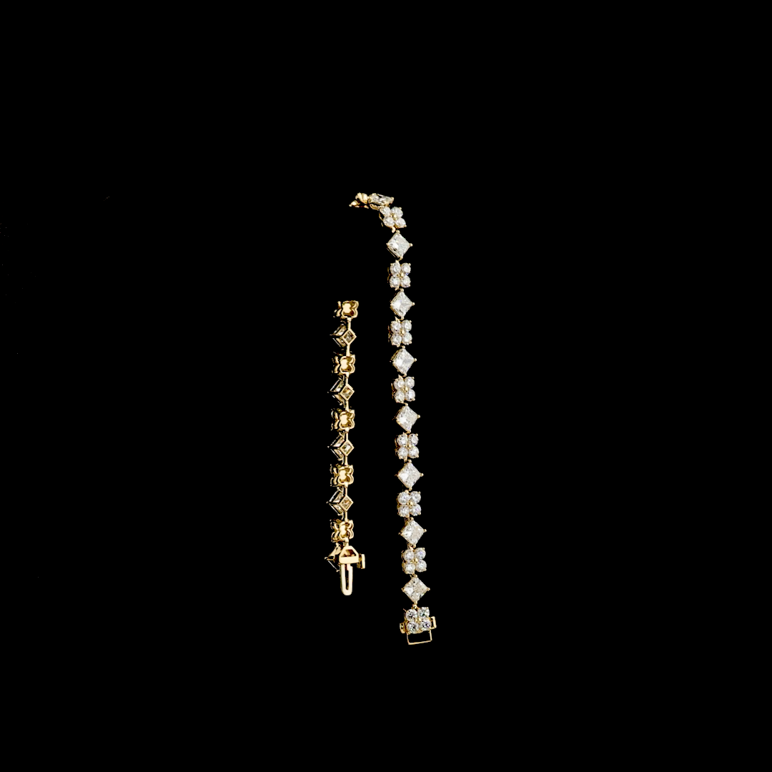 9.60 CTTW Princess Lab Grown Diamond Tennis Bracelet 7" (E Color and VS1 Clarity)