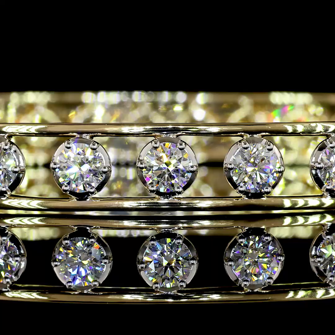 2.66 CTTW Round Lab Grown Diamond Bangles Bracelet (E Color and VS1 Clarity)