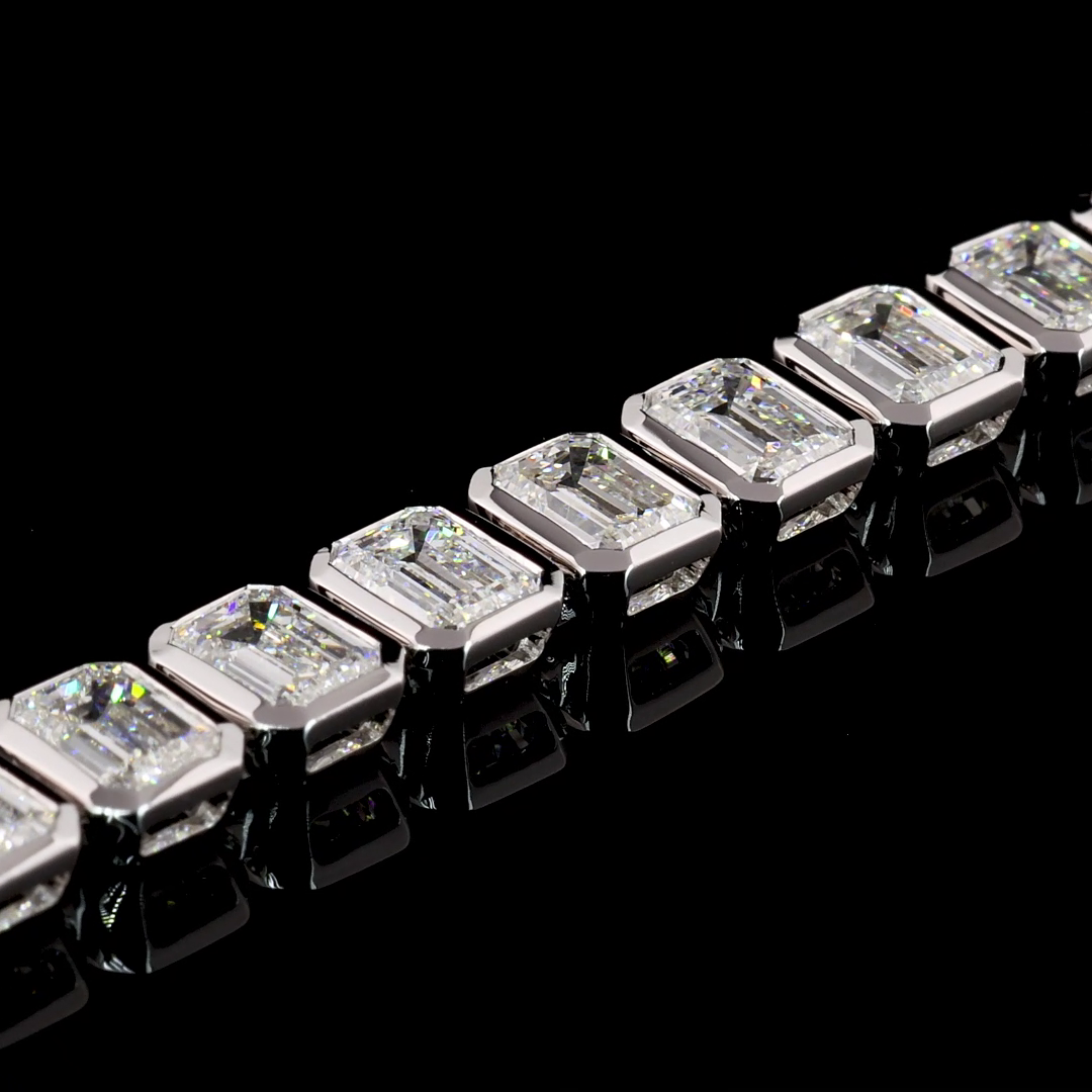 10.12 CTTW Emerald Lab Diamond Tennis Bracelet 7" 14k White Gold E Color and VVS2 Clarity jewelry-spot-usa
