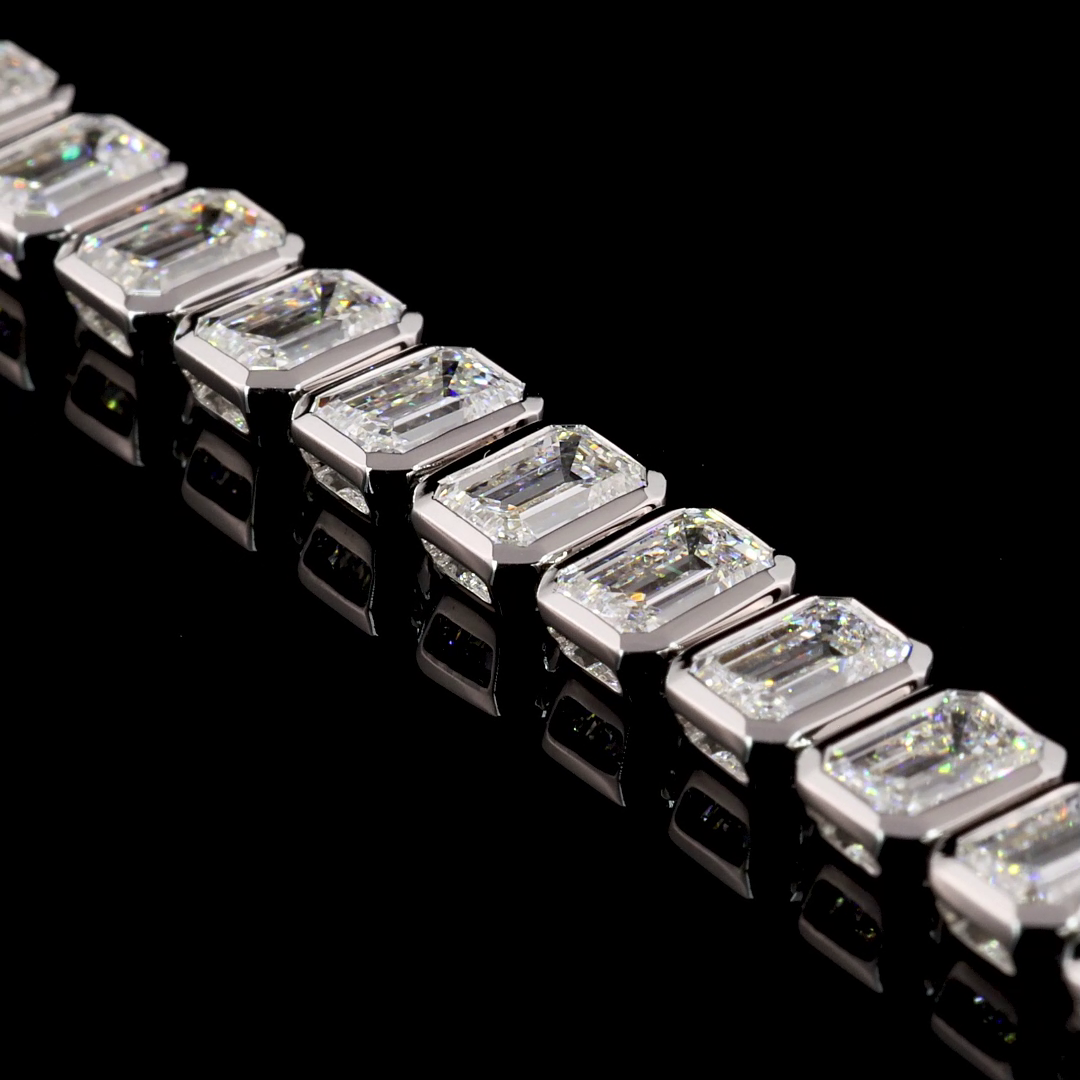 10.12 CTTW Emerald Lab Diamond Tennis Bracelet 7" 14k White Gold E Color and VVS2 Clarity jewelry-spot-usa
