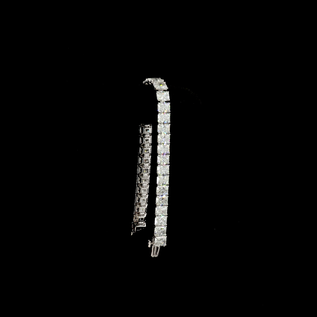 26.41 CTTW Radiant Lab Grown Diamond Tennis Bracelet 6.5" (E Color and VS1 Clarity)