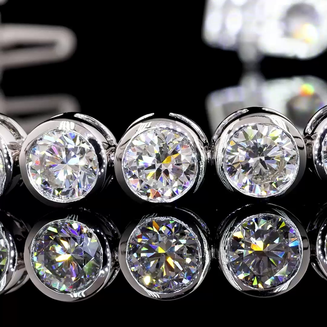 10.17 CTTW Round Lab Grown Diamond Tennis Bracelet (F Color and VS2 Clarity)