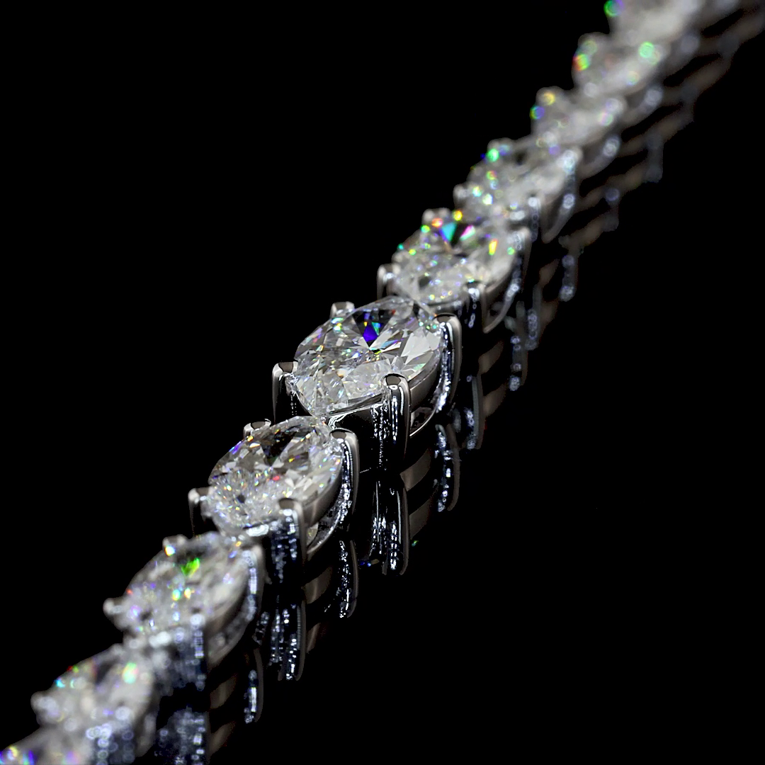 4.40 CTTW Marquise Lab Grown Diamond Riviera Bracelet 7" (E Color and VS1 Clarity)