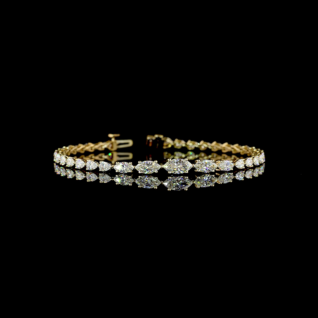 4.67 CTTW Marquise Lab Grown Diamond Riviera Bracelet 7" (E Color and VS1 Clarity)