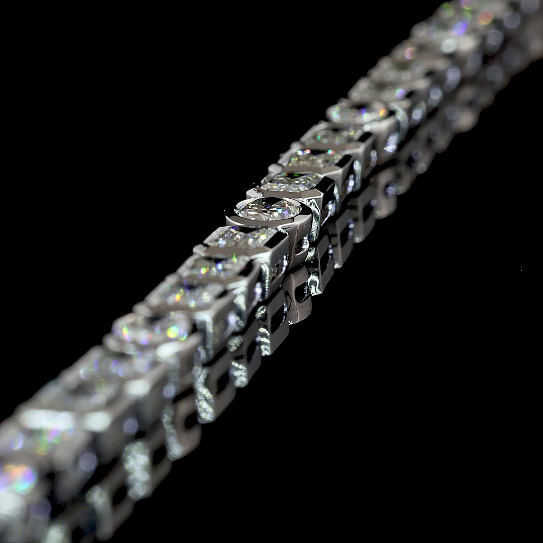 5.85 CTTW Emerald Lab Grown Diamond Tennis Bracelet 6.5" (F Color and VS1 Clarity)