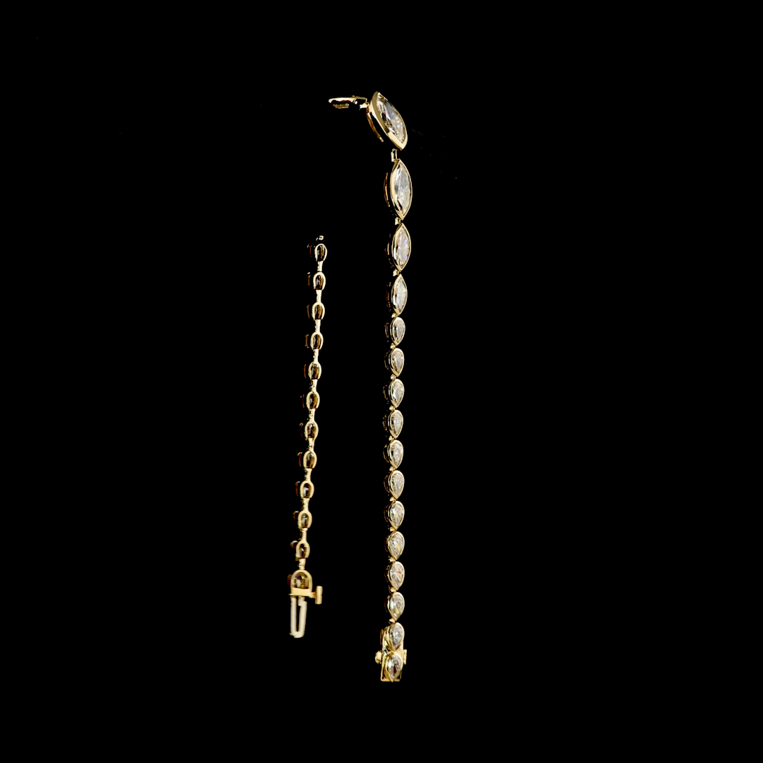 4.70 CTTW Marquise Lab Grown Diamond Riviera Bracelet 7" (E Color and VS1 Clarity)