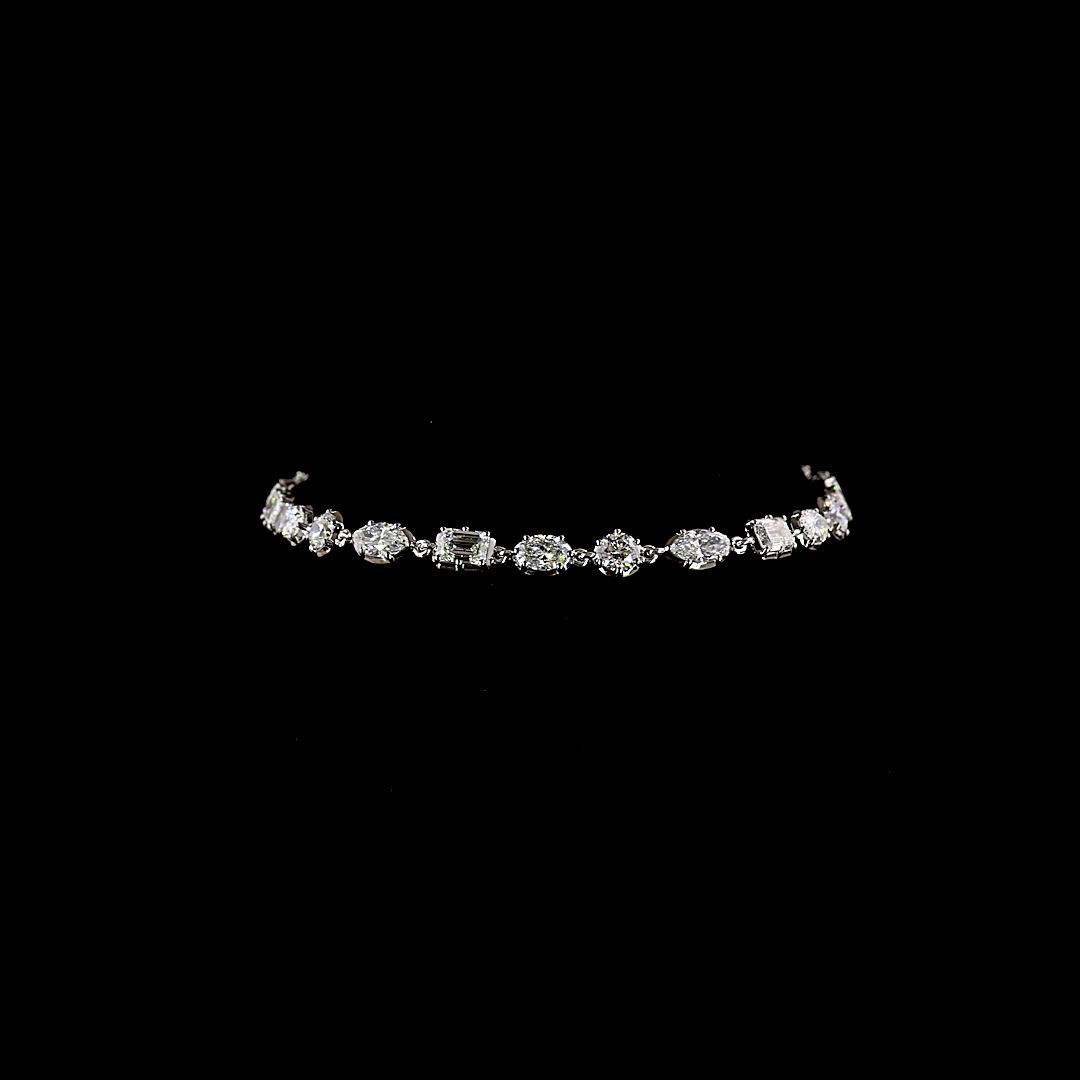 5.49 CTTW MIX Lab Grown Diamond Station Bracelet 7" (E Color and VS1 Clarity)