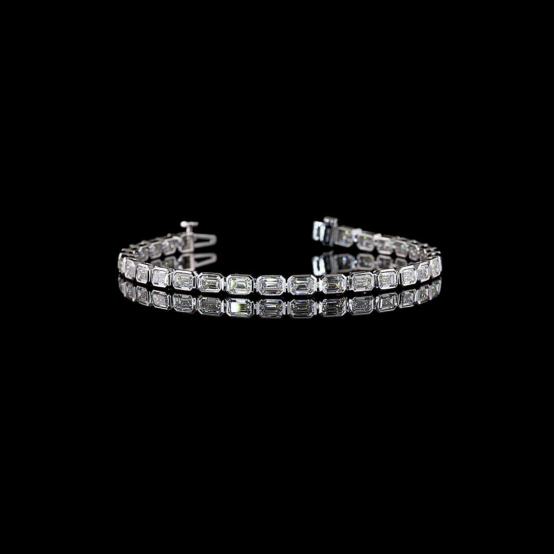 7.82 CTTW Emerald Lab Grown Diamond Tennis Bracelet 6.5" (E Color and VS1 Clarity)
