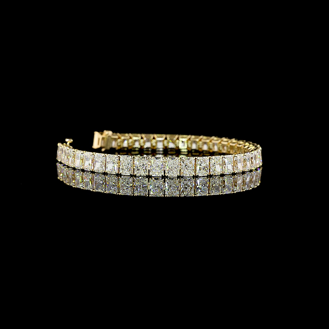 19.90 CTTW Radiant Lab Grown Diamond Tennis Bracelet 6.5" (E Color and VS1 Clarity)