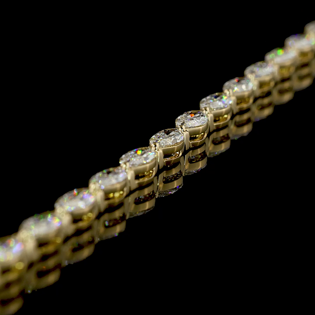 4.36 CTTW Marquise Lab Grown Diamond Tennis Bracelet 7" (F Color and VS1 Clarity)