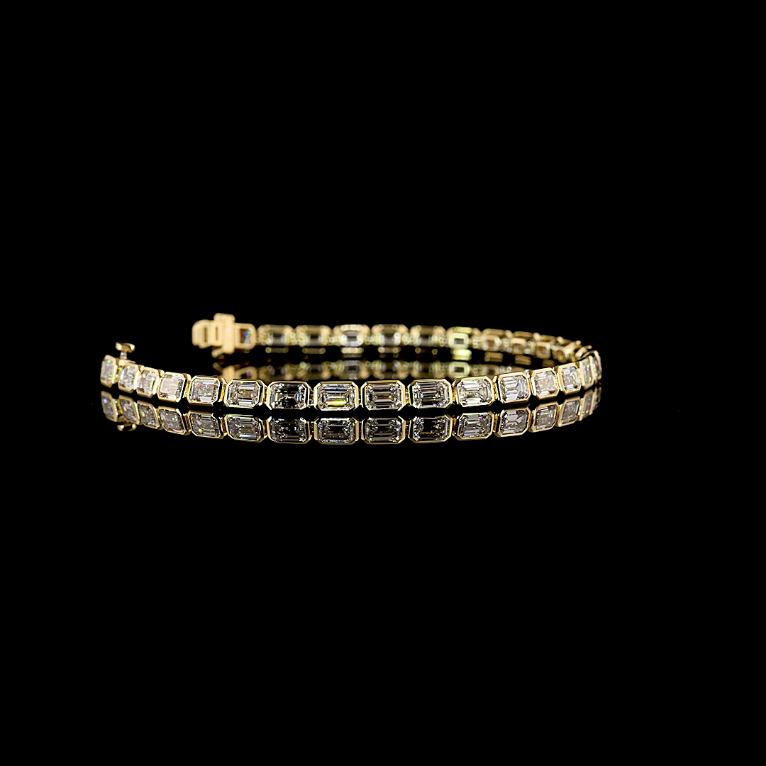 7.98 CTTW Emerald Lab Grown Diamond Tennis Bracelet 6.5" (E Color and VS1 Clarity)