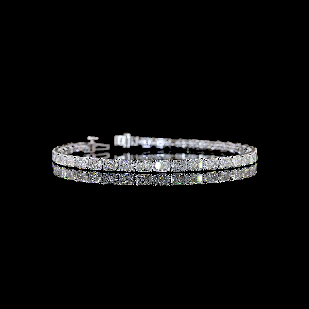 9.98 CTTW Radiant Lab Grown Diamond Tennis Bracelet 7" (F Color and VS1 Clarity)