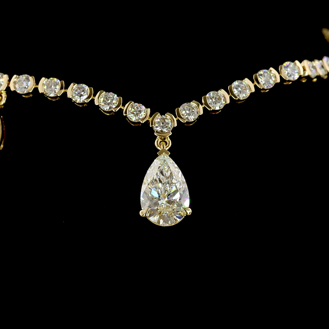 4.00 CTTW Pear Lab Grown Diamond Special Bracelet 6.5" (E Color and VS1 Clarity)
