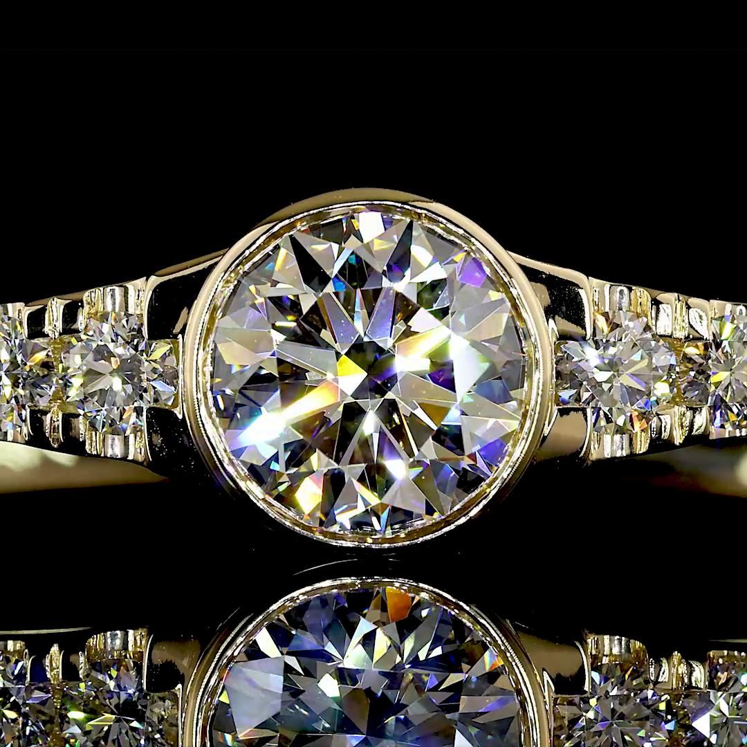 6.42 CTTW Round Lab Grown Diamond Bangles Bracelet 6.5" (F Color and VS1 Clarity)