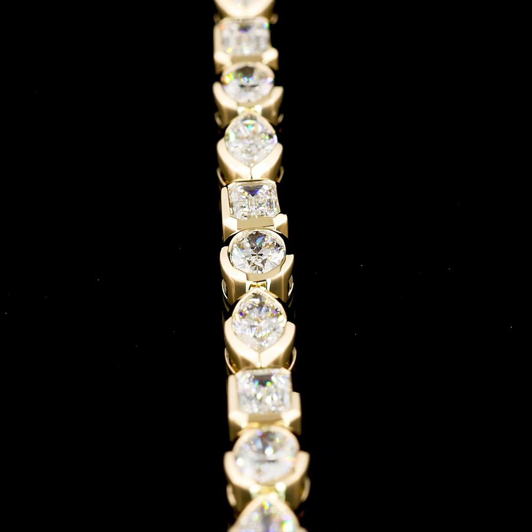 7.90 CTTW MIX Lab Diamond Tennis Bracelet 7" 14k Yellow Gold F Color and VS1 Clarity jewelry-spot-usa