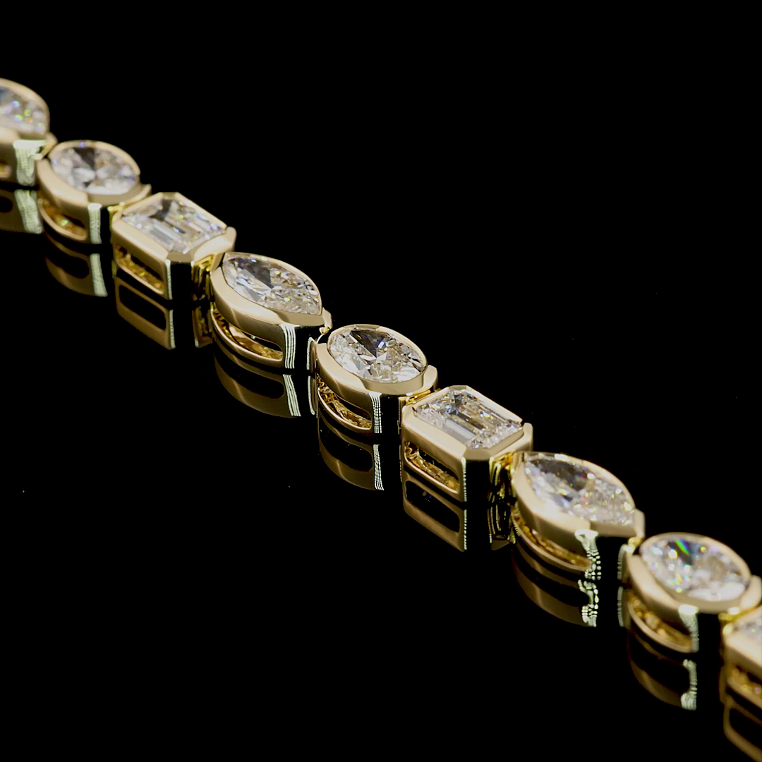 7.90 CTTW MIX Lab Diamond Tennis Bracelet 7" 14k Yellow Gold F Color and VS1 Clarity jewelry-spot-usa