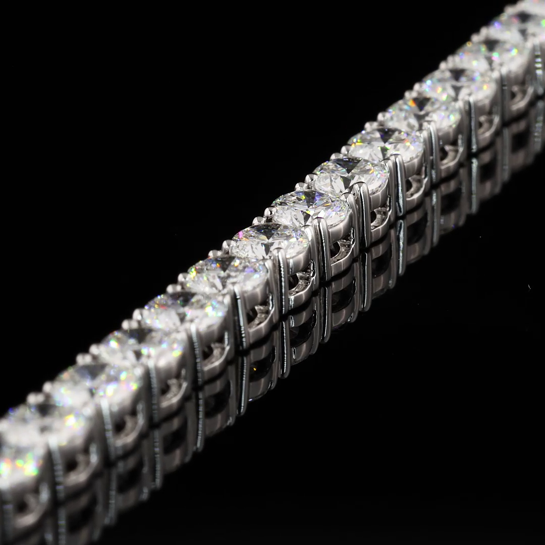 7.09 CTTW Round Lab Diamond Tennis Bracelet 6.75" (F Color and VS2 Clarity)