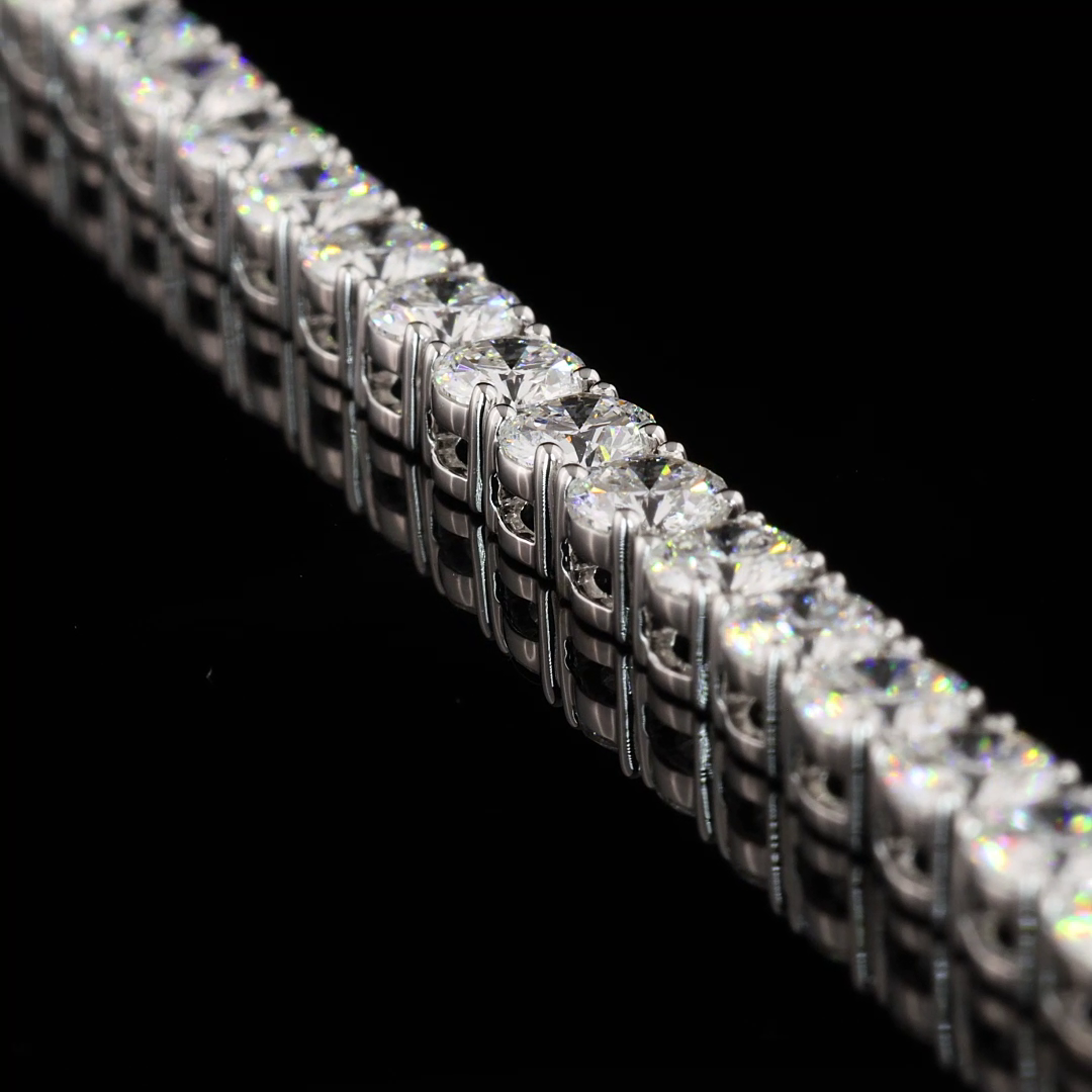 7.09 CTTW Round Lab Diamond Tennis Bracelet 6.75" (F Color and VS2 Clarity)