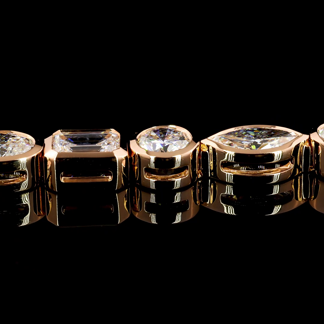 8.09 CTTW MIX Lab Diamond Tennis Bracelet 7" 14k Rose Gold F Color and VS1 Clarity jewelry-spot-usa