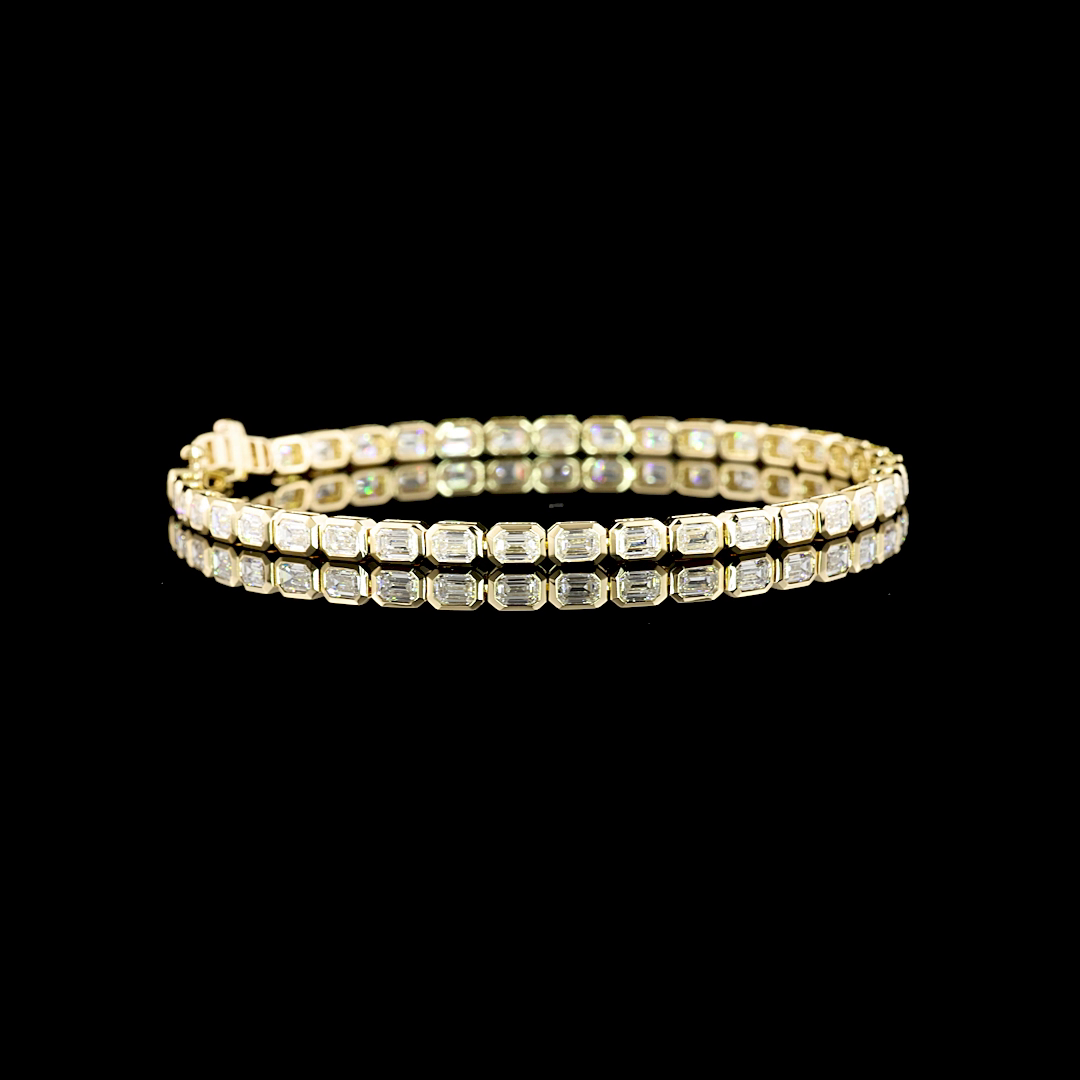 4.87 CTTW Emerald Lab Diamond Tennis Bracelet 7" 14k Yellow Gold E Color and VS1 Clarity jewelry-spot-usa