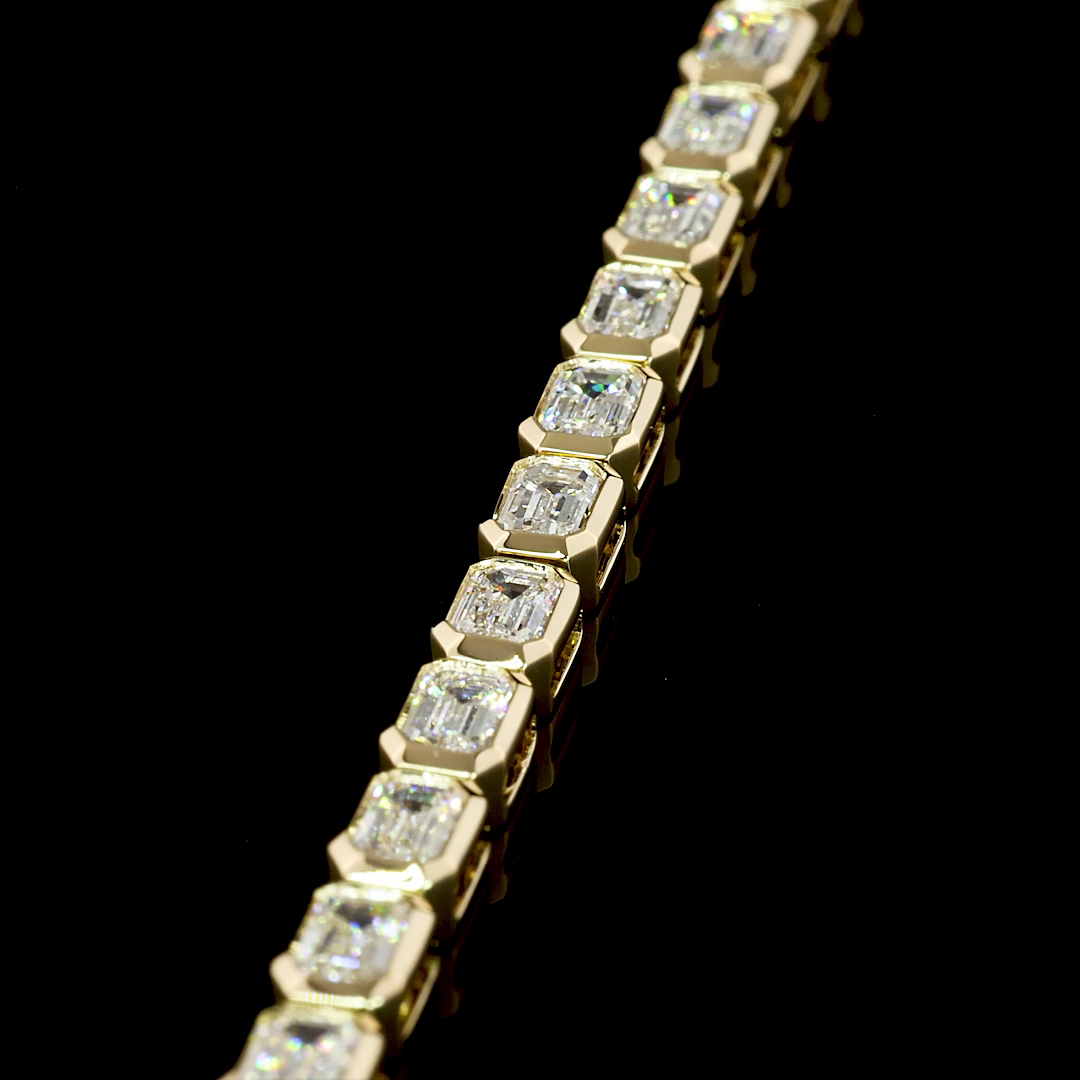 4.87 CTTW Emerald Lab Diamond Tennis Bracelet 7" 14k Yellow Gold E Color and VS1 Clarity jewelry-spot-usa