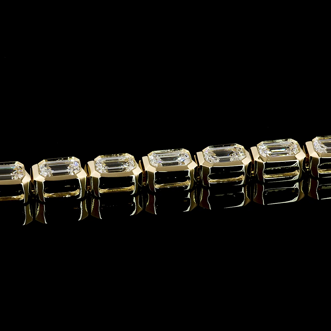 4.87 CTTW Emerald Lab Diamond Tennis Bracelet 7" 14k Yellow Gold E Color and VS1 Clarity jewelry-spot-usa