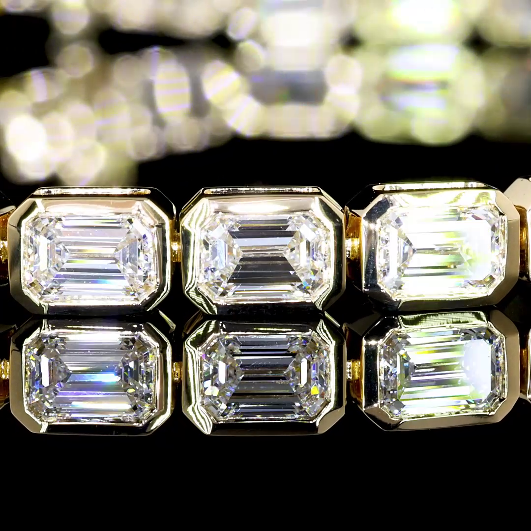 6.80 CTTW Emerald Lab Diamond Tennis Bracelet 7" (E Color and VS1 Clarity)