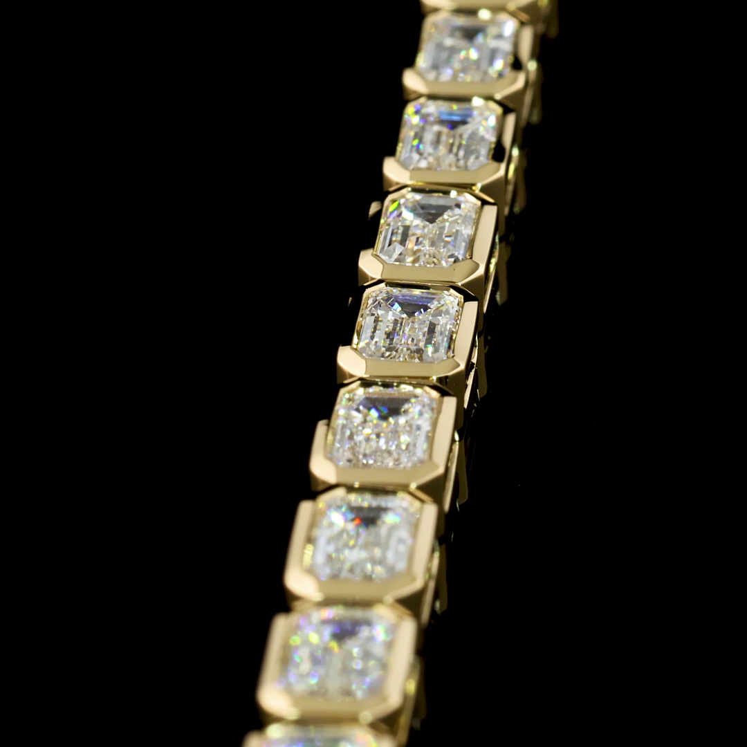6.80 CTTW Emerald Lab Diamond Tennis Bracelet 7" (E Color and VS1 Clarity)
