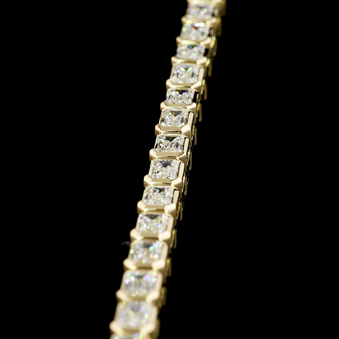 6.14 CTTW Emerald Lab Diamond Tennis Bracelet 6.5" 14k Yellow Gold E Color and VS1 Clarity jewelry-spot-usa
